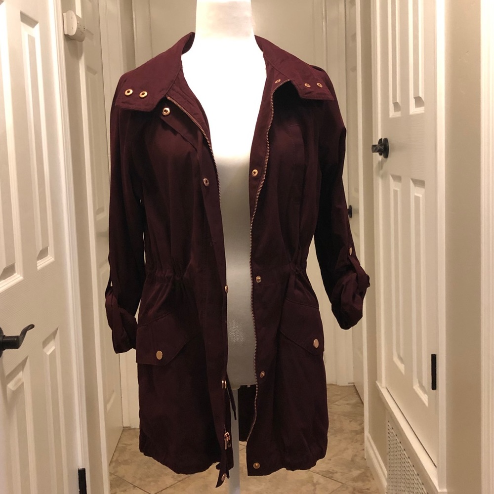 Dark wine Color Trench Jacket size Medium